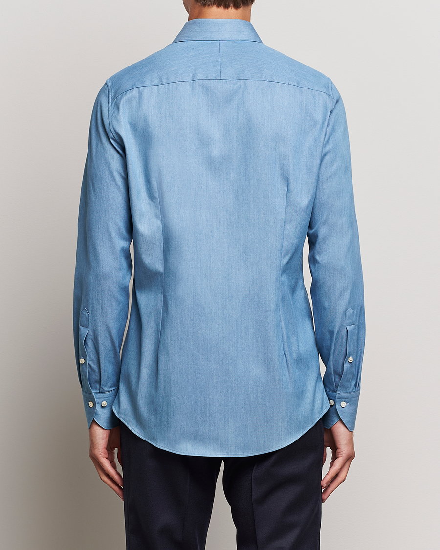 Herr | Skjortor | Stenströms | 1899 Slim Denim Twill Shirt Indigo