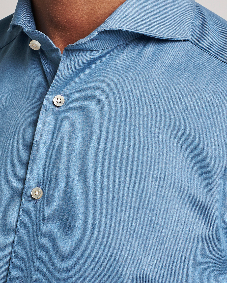 Herr | Skjortor | Stenströms | 1899 Slim Denim Twill Shirt Indigo