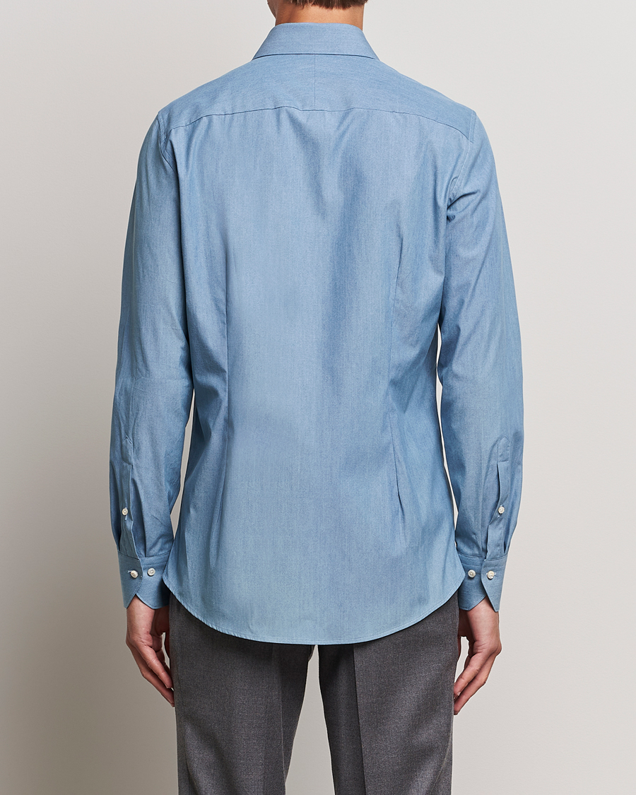 Herr | Skjortor | Stenströms | 1899 Slim Denim Poplin Shirt Indigo