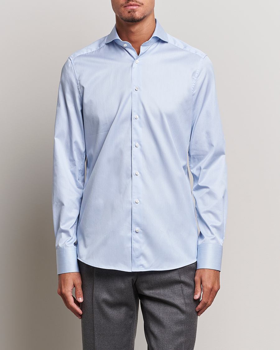 Herr | Avdelningar | Stenströms | 1899 Slim Supima Cotton Twill Stripe Shirt Blue