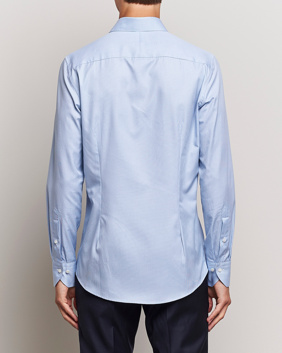 Herr | Skjortor | Stenströms | 1899 Slim Supima Cotton Houndtooth Shirt Blue