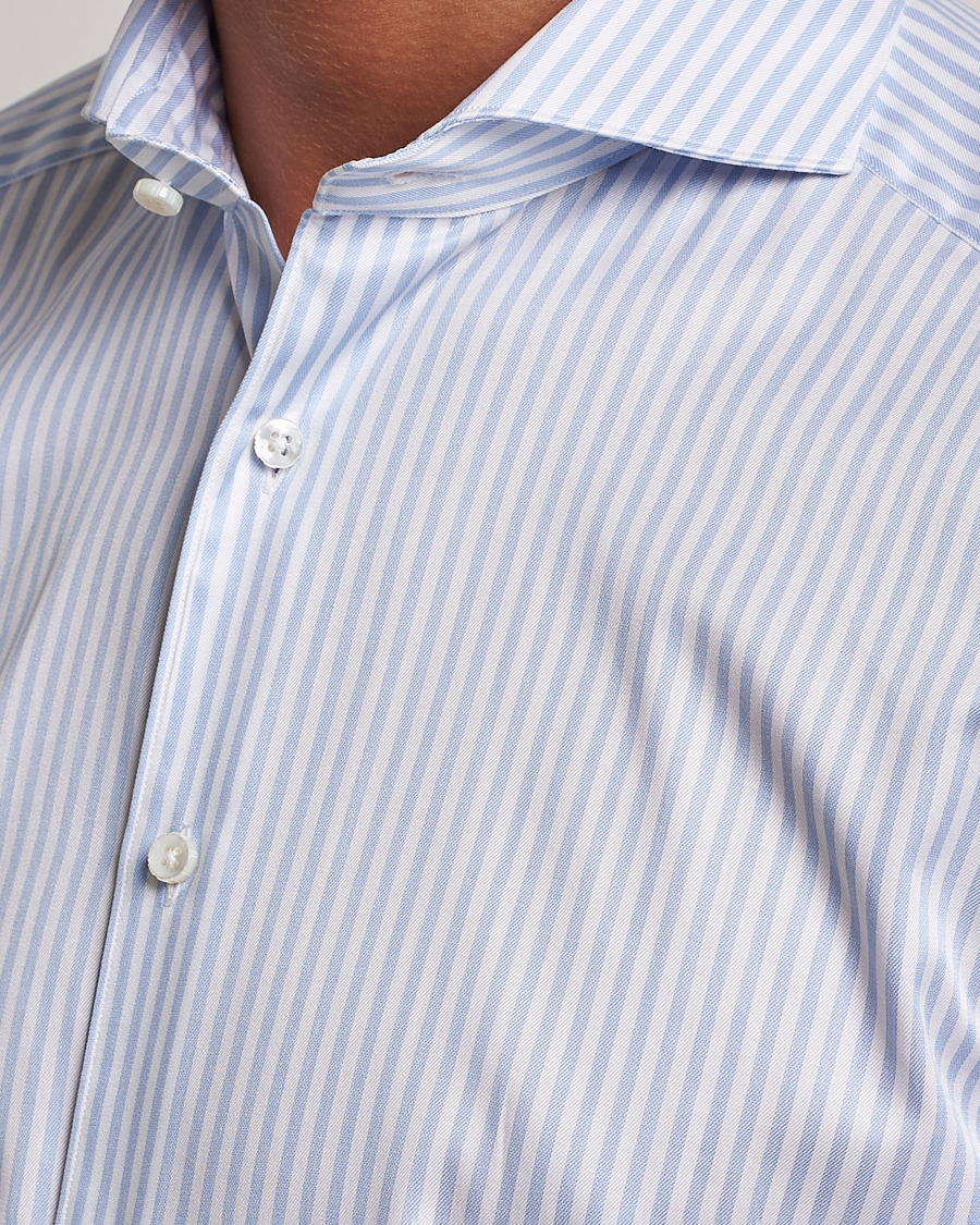 Herr | Skjortor | Stenströms | 1899 Slim Supima Cotton Stripe Shirt Blue