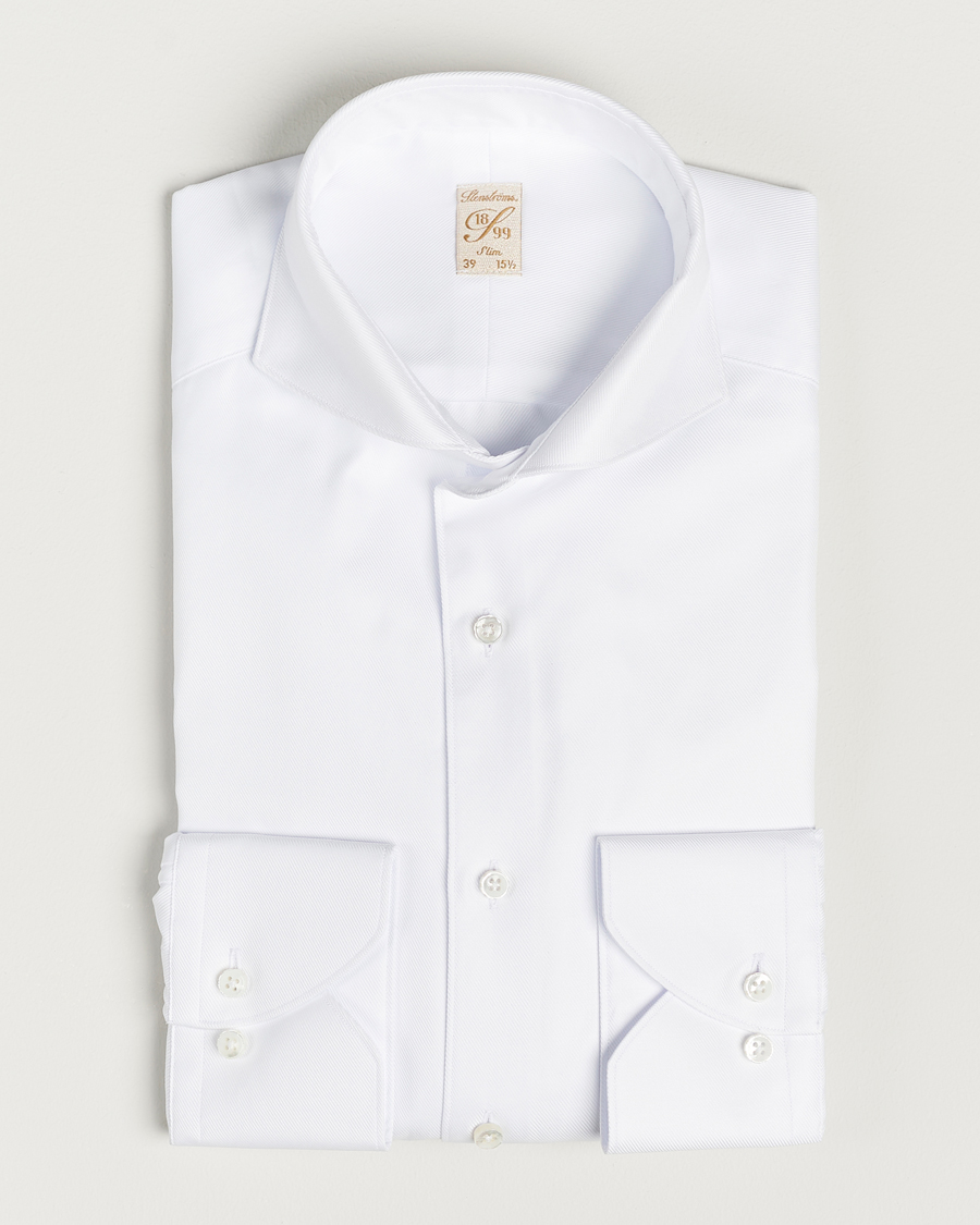 Herr | Skjortor | Stenströms | 1899 Slim Supima Cotton Twill Shirt White