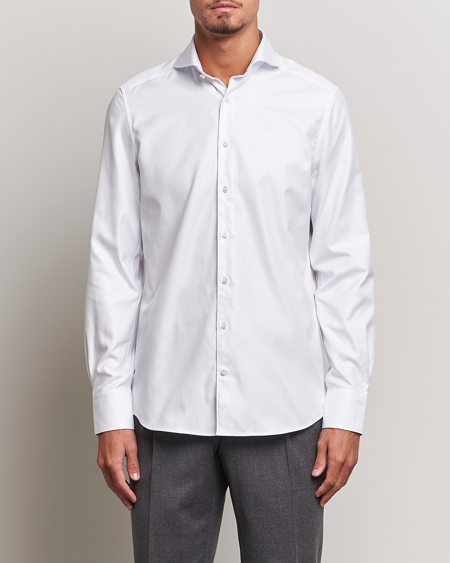 Herr | Business & Beyond | Stenströms | 1899 Slim Supima Cotton Twill Shirt White