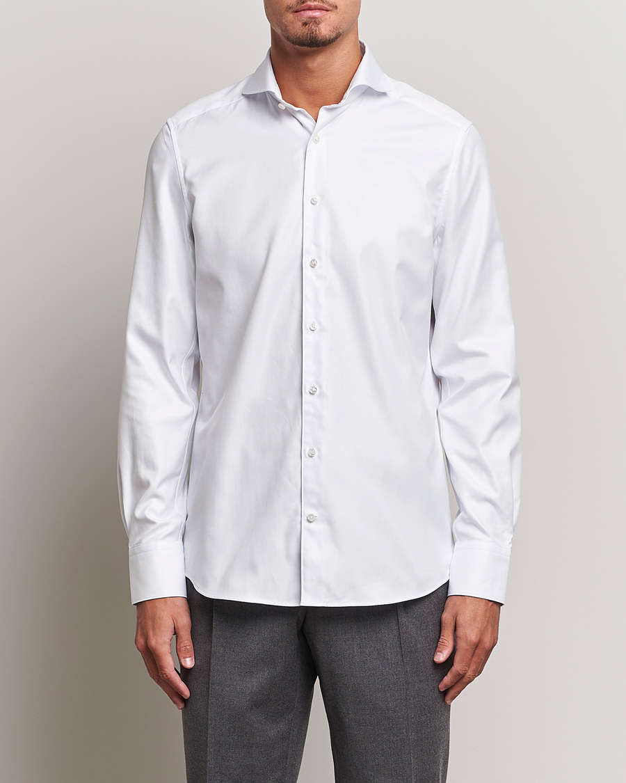 Herr | Skjortor | Stenströms | 1899 Slim Supima Cotton Twill Shirt White