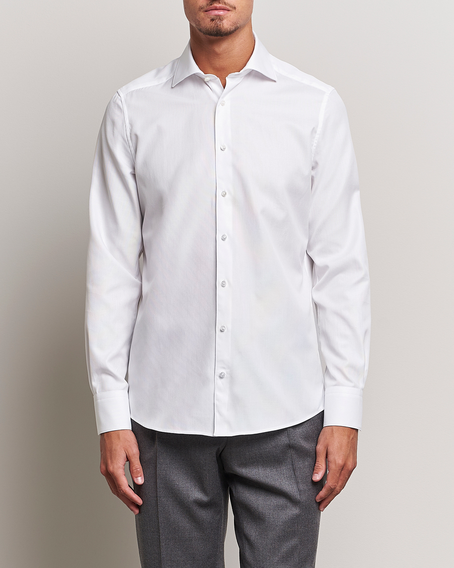Herr | Skjortor | Stenströms | 1899 Slim Cotton Royal Oxford Shirt White