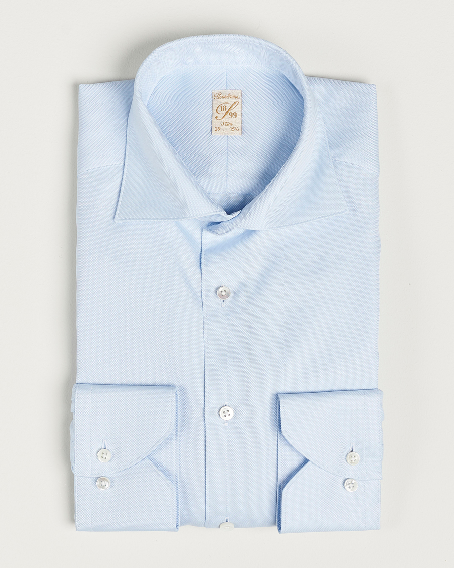 Herr | Skjortor | Stenströms | 1899 Slim Cotton Royal Oxford Shirt Light Blue