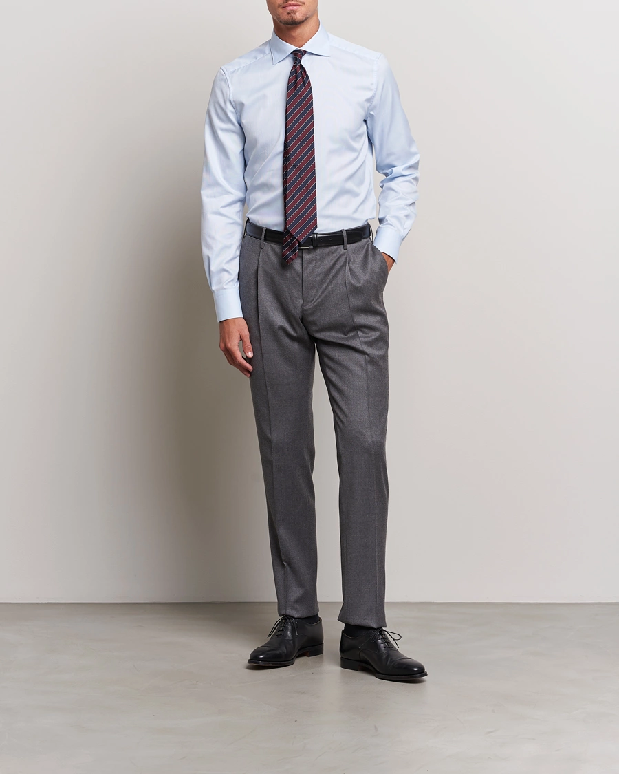 Herr | Skjortor | Stenströms | 1899 Slim Cotton Royal Oxford Shirt Light Blue