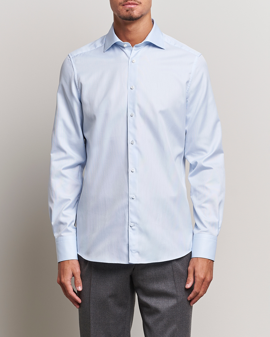 Herr | Skjortor | Stenströms | 1899 Slim Cotton Royal Oxford Shirt Light Blue