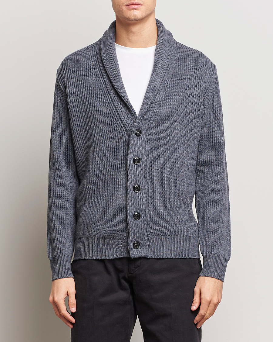 Herr | Italian Department | Altea | Shawl Collar Cardigan Charcoal