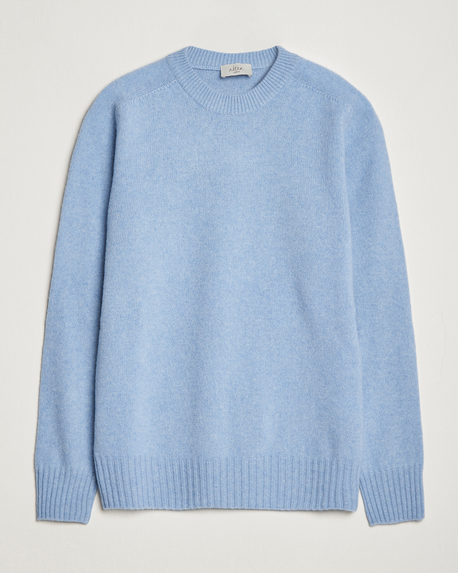 Herr | Tröjor | Altea | Wool/Cashmere Crew Neck Pullover Light Blue