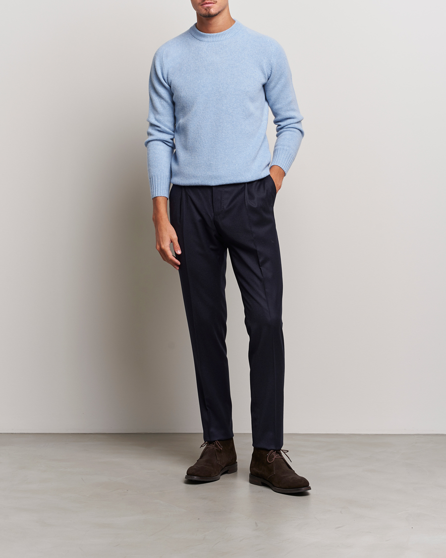 Herr | Tröjor | Altea | Wool/Cashmere Crew Neck Pullover Light Blue