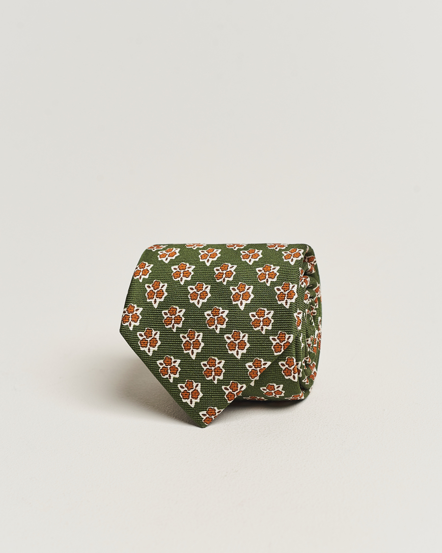 Herr | Altea Printed Silk Tie Green | Altea | Printed Silk Tie Green