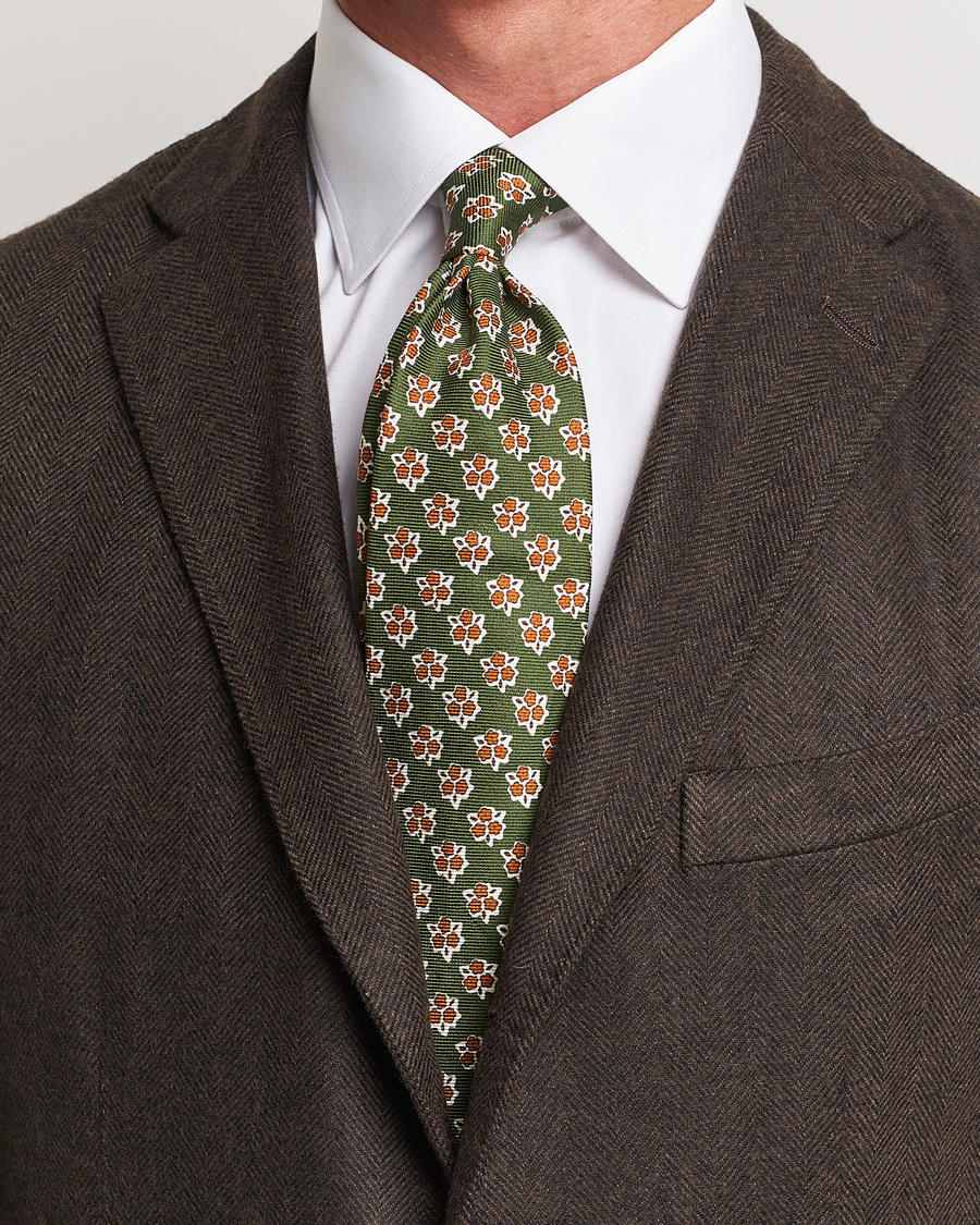 Herr | Altea Printed Silk Tie Green | Altea | Printed Silk Tie Green
