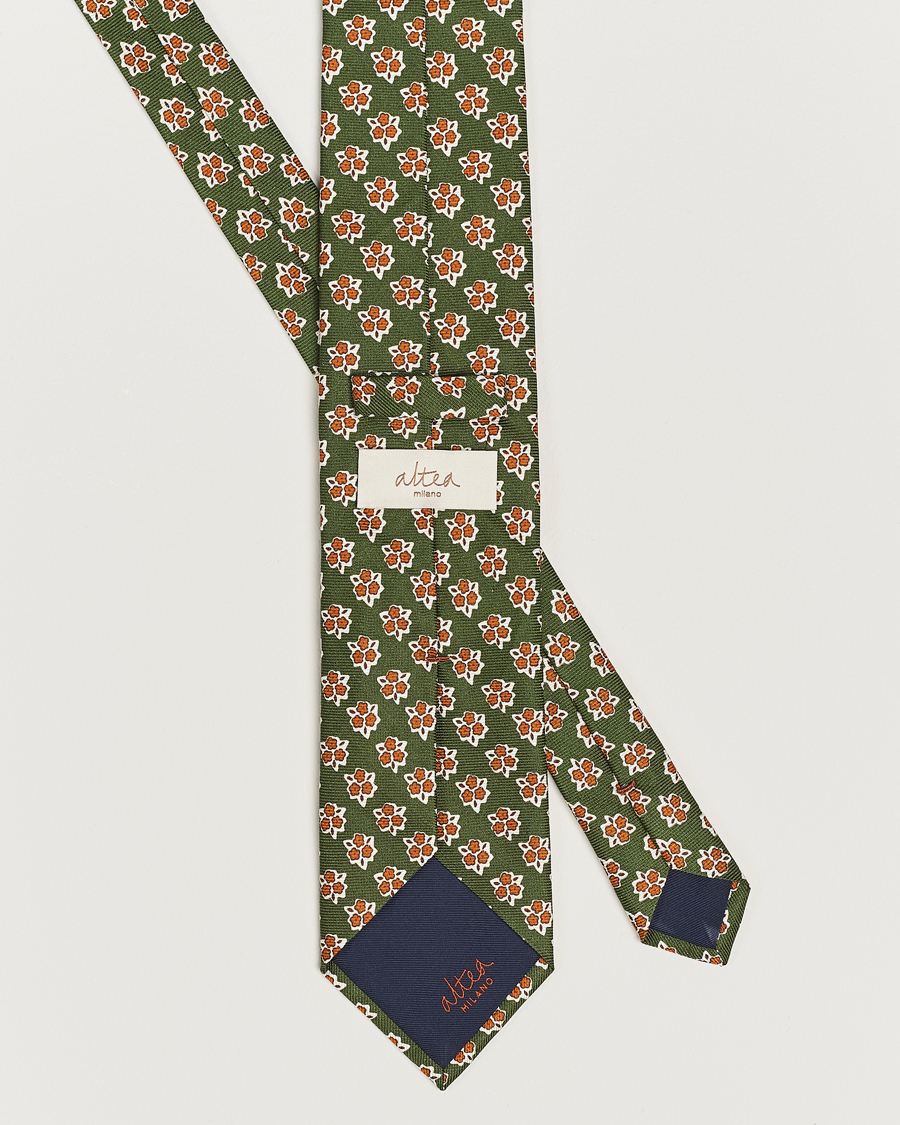 Herr | Altea Printed Silk Tie Green | Altea | Printed Silk Tie Green