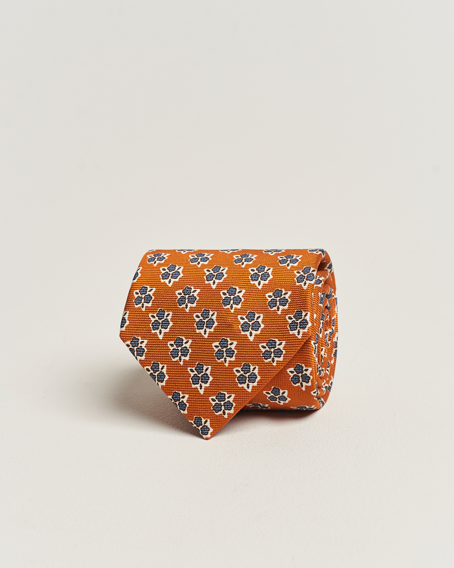 Herr |  | Altea | Printed Silk Tie Orange