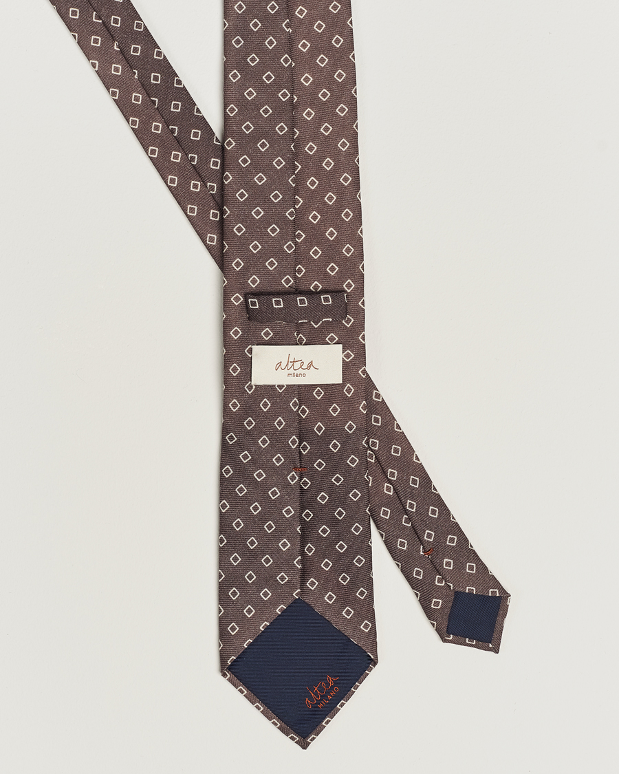 Herr | Altea Printed Wool Tie Brown | Altea | Printed Wool Tie Brown