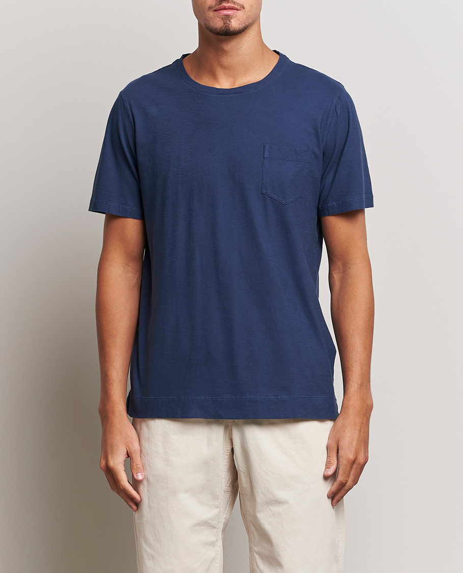 Herr | T-Shirts | Massimo Alba | Panarea Cotton Jersey T-Shirt Navy
