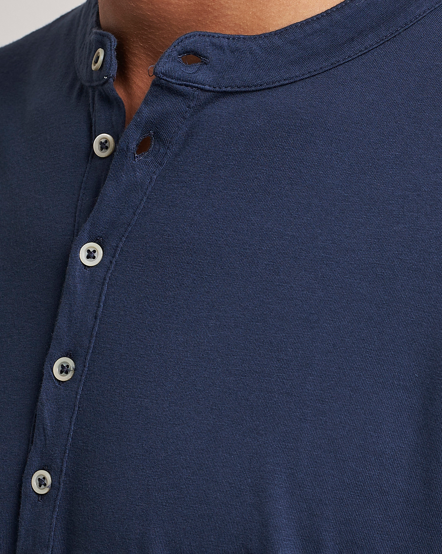 Herr | Tröjor | Massimo Alba | Hawai Cotton/Cashmere Henley Navy