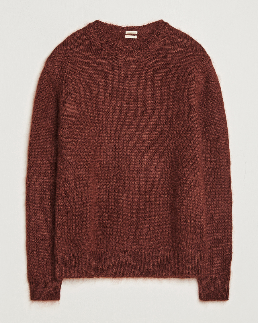 Herr | Tröjor | Massimo Alba | Alder Mohair/Silk Crew Neck Burnt Orange