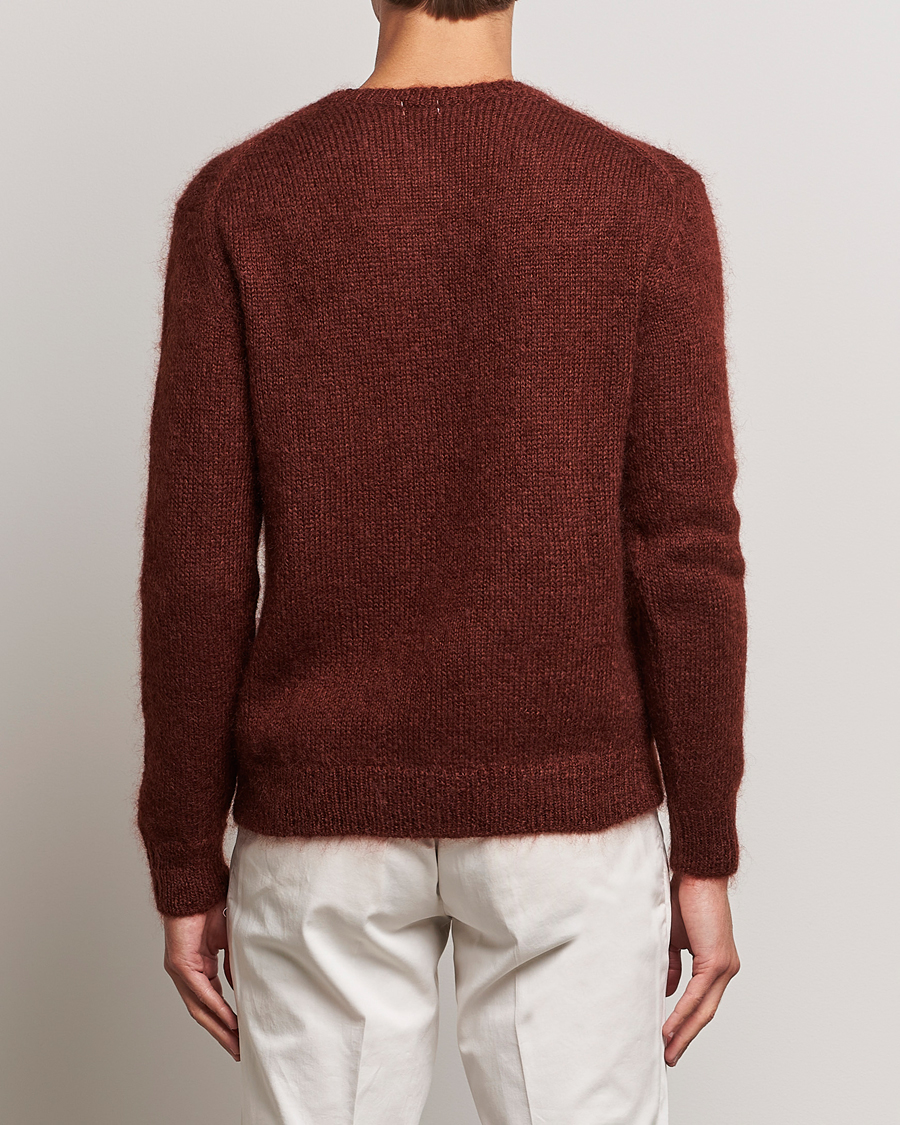 Herr | Tröjor | Massimo Alba | Alder Mohair/Silk Crew Neck Burnt Orange