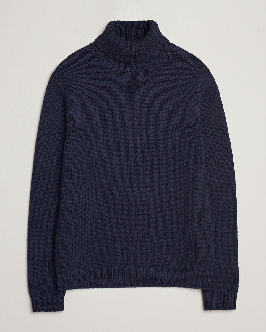 Herr | Tröjor | Massimo Alba | Karl Knit Rollneck Navy