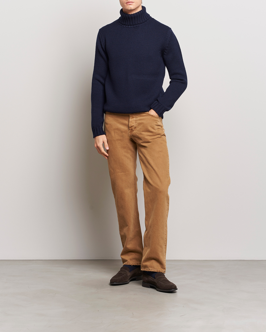 Herr | Tröjor | Massimo Alba | Karl Knit Rollneck Navy