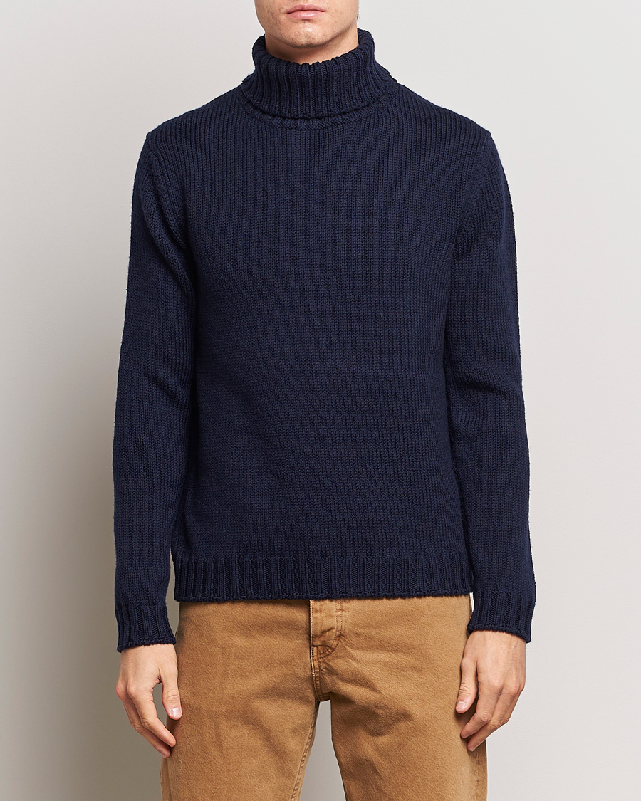 Herr | Tröjor | Massimo Alba | Karl Knit Rollneck Navy