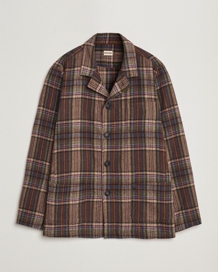 Herr | Jackor | Massimo Alba | Florida Soft Wool Shirt Jacket Brown Check