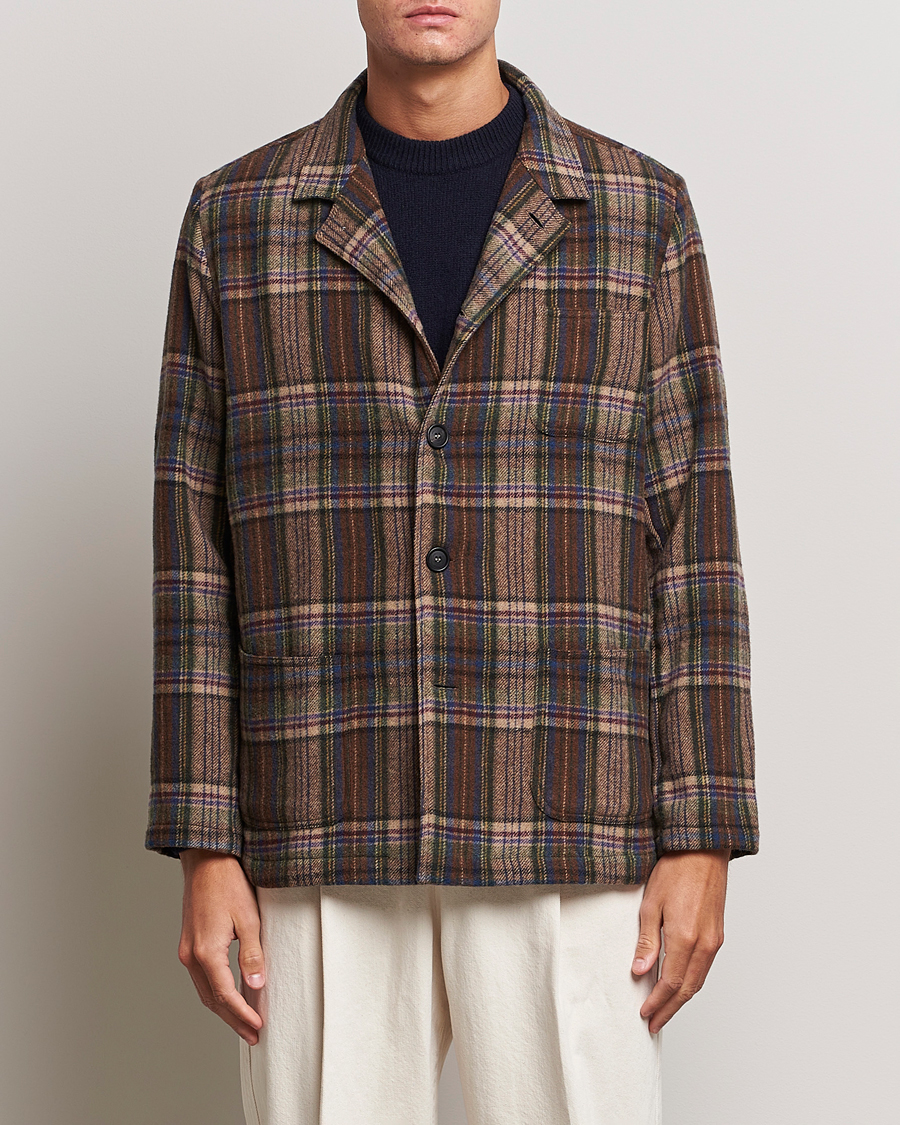 Herr | Massimo Alba | Massimo Alba | Florida Soft Wool Shirt Jacket Brown Check