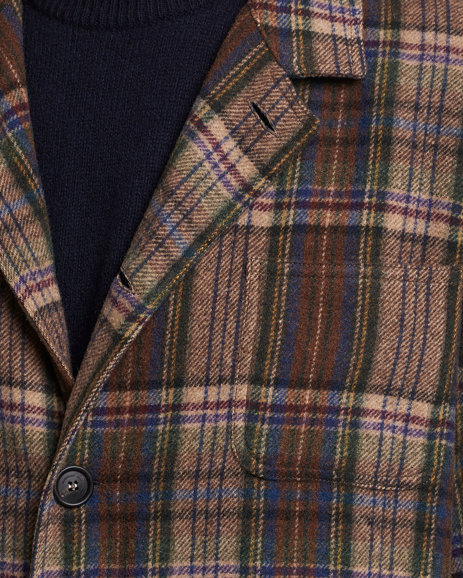 Herr | Jackor | Massimo Alba | Florida Soft Wool Shirt Jacket Brown Check