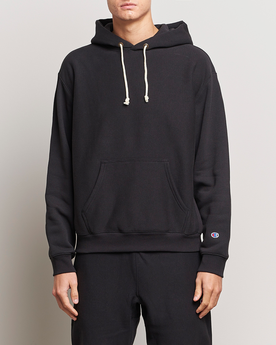 Men | Sweaters & Knitwear | Champion | Reverse Weave Soft Fleece Hoodie Black Beauty