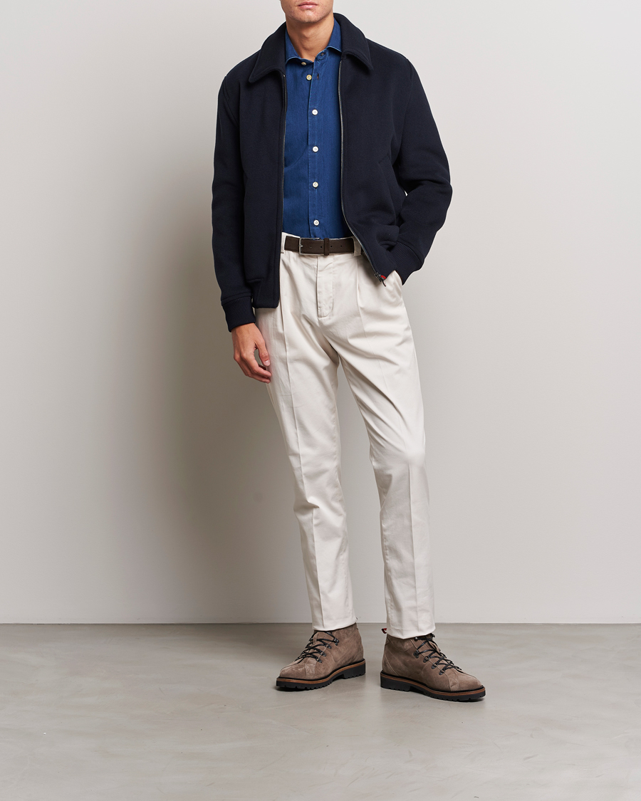 Herr | Jackor | Kiton | Wool/Cashmere Bomber Jacket Navy