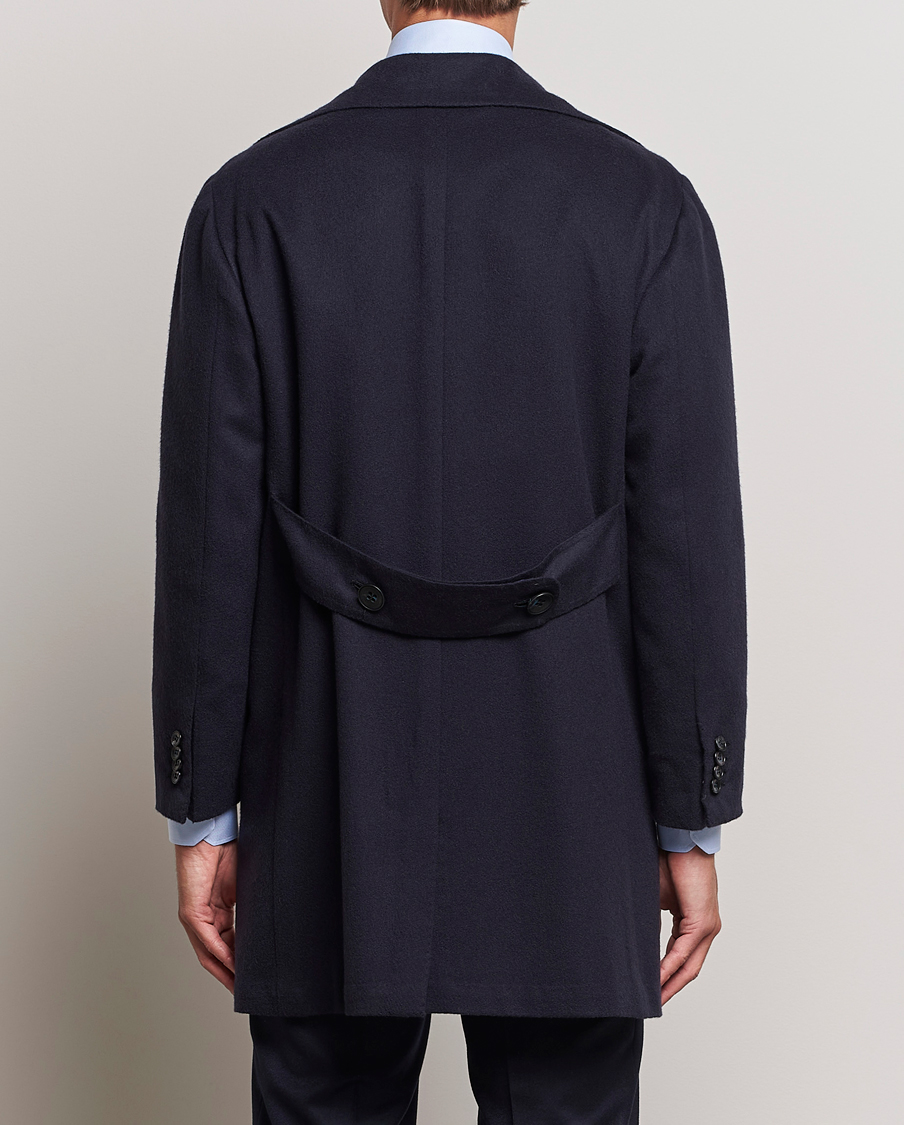 Herr | Jackor | Kiton | Double Breasted Cashmere Coat Navy