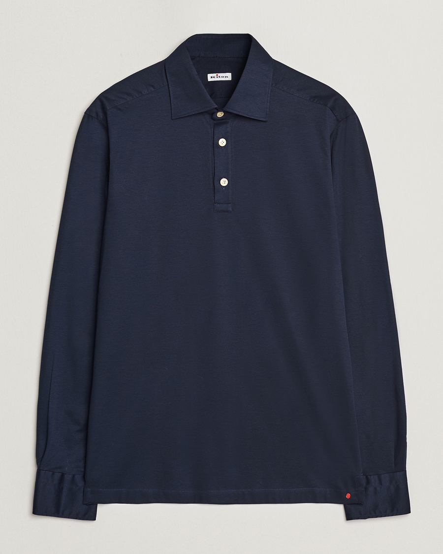 Herr | Skjortor | Kiton | Popover Shirt Navy