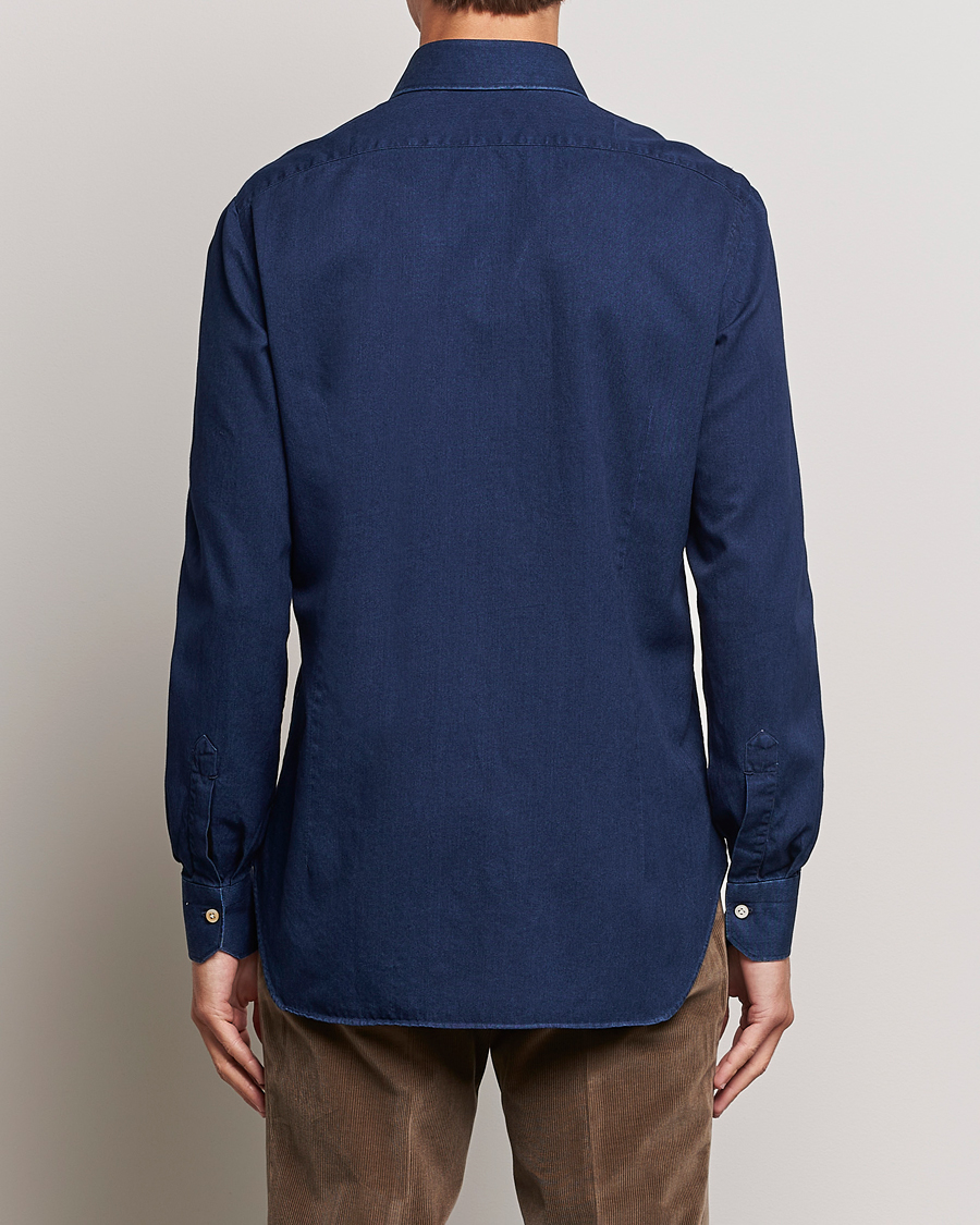 Herr | Skjortor | Kiton | Slim Fit Denim Shirt Dark Blue Wash