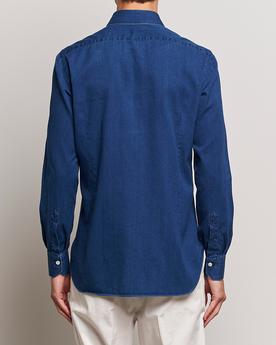 Herr | Skjortor | Kiton | Slim Fit Denim Shirt Medium Blue Wash