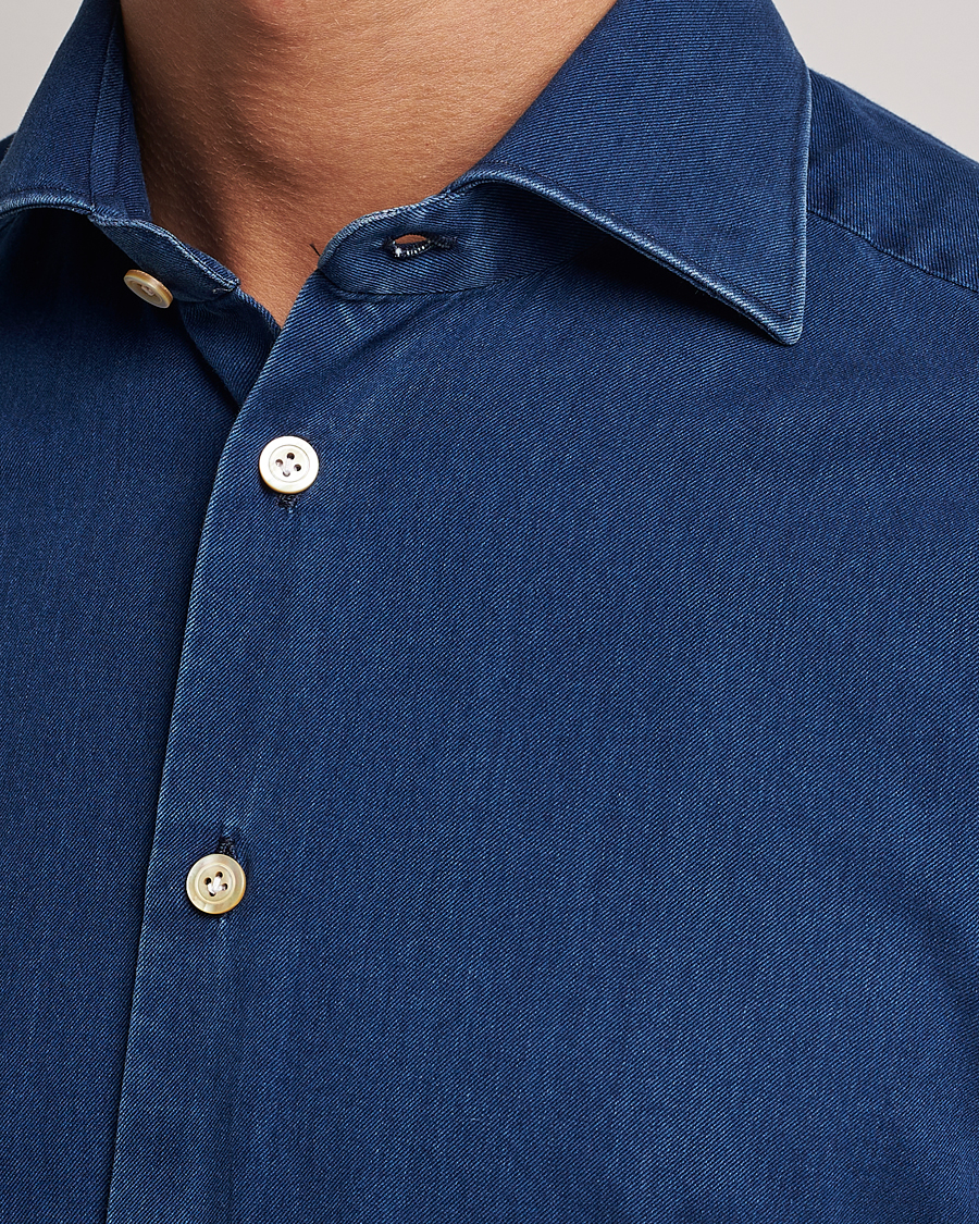Herr | Skjortor | Kiton | Slim Fit Denim Shirt Medium Blue Wash
