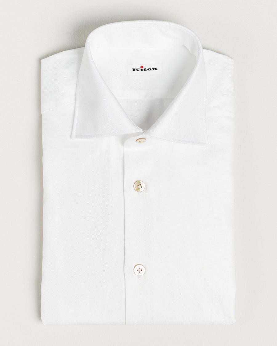 Herr | Skjortor | Kiton | Slim Fit Royal Oxford Shirt White