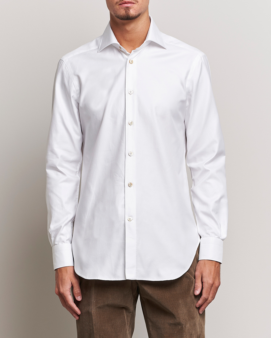 Herr | Skjortor | Kiton | Slim Fit Royal Oxford Shirt White