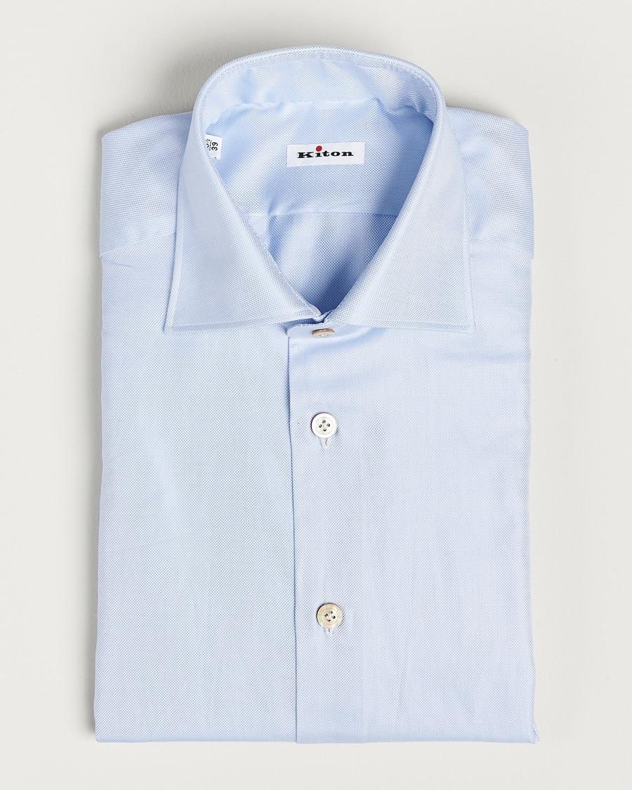 Herr | Skjortor | Kiton | Slim Fit Royal Oxford Shirt Light Blue