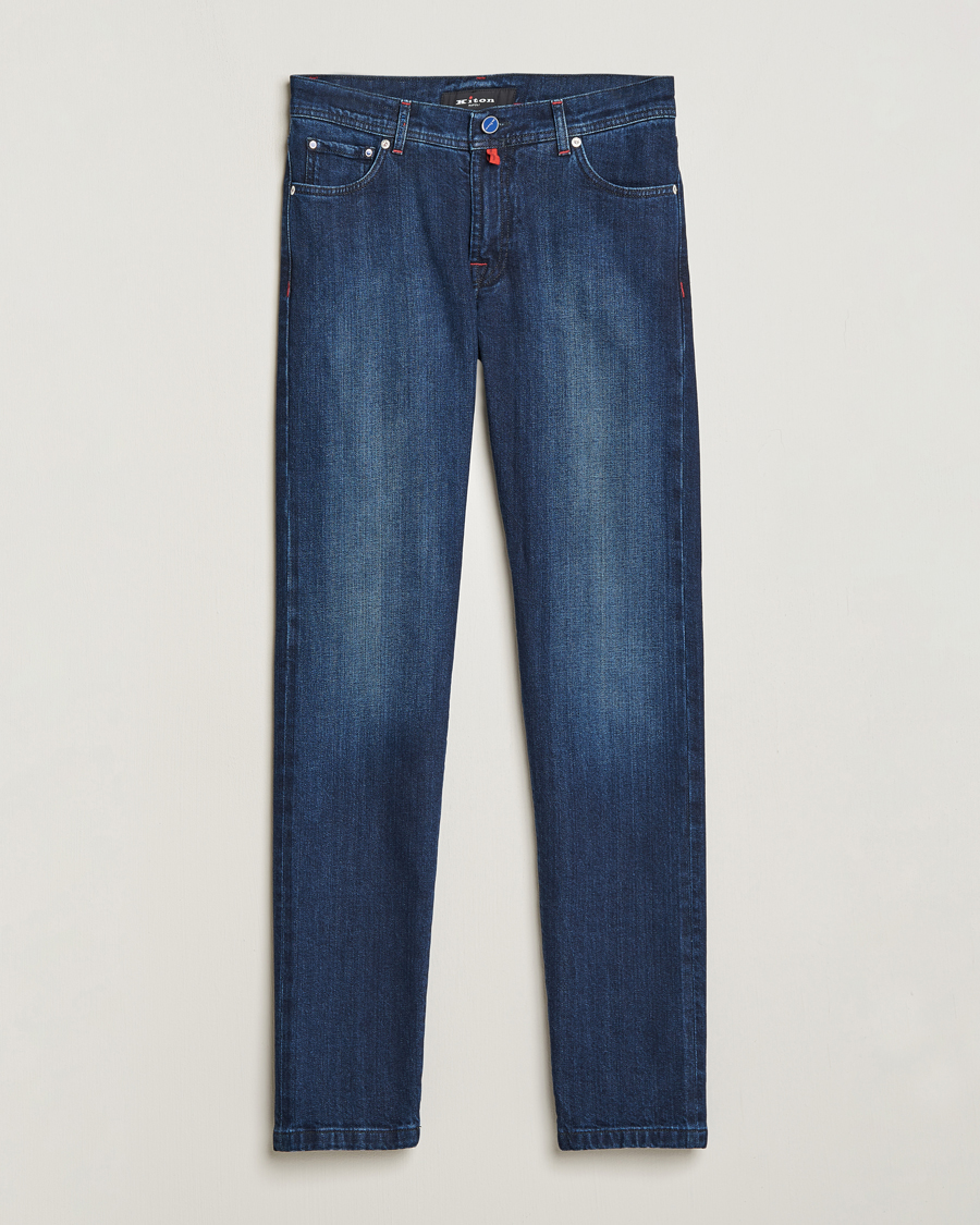 Herr | Jeans | Kiton | Slim Fit Stretch Jeans Medium Blue Wash