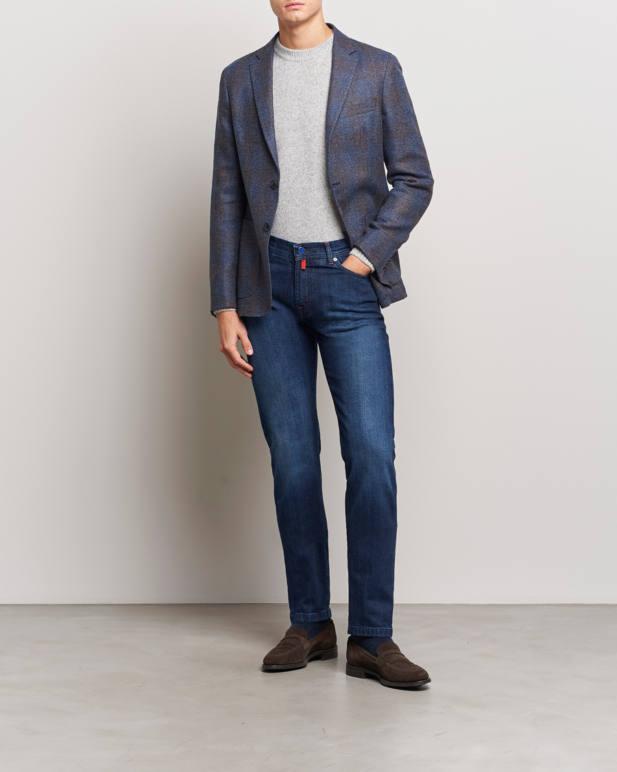 Herr | Jeans | Kiton | Slim Fit Stretch Jeans Medium Blue Wash