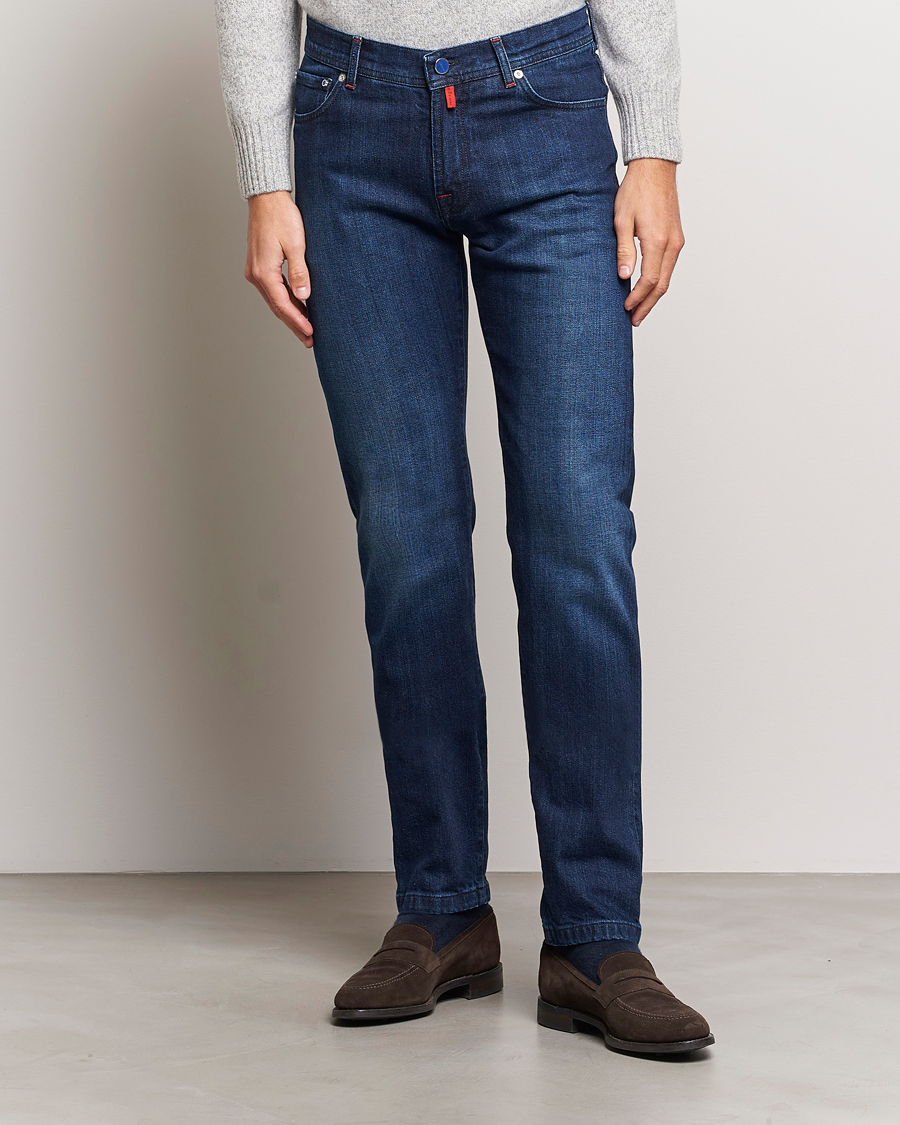 Herr | Jeans | Kiton | Slim Fit Stretch Jeans Medium Blue Wash