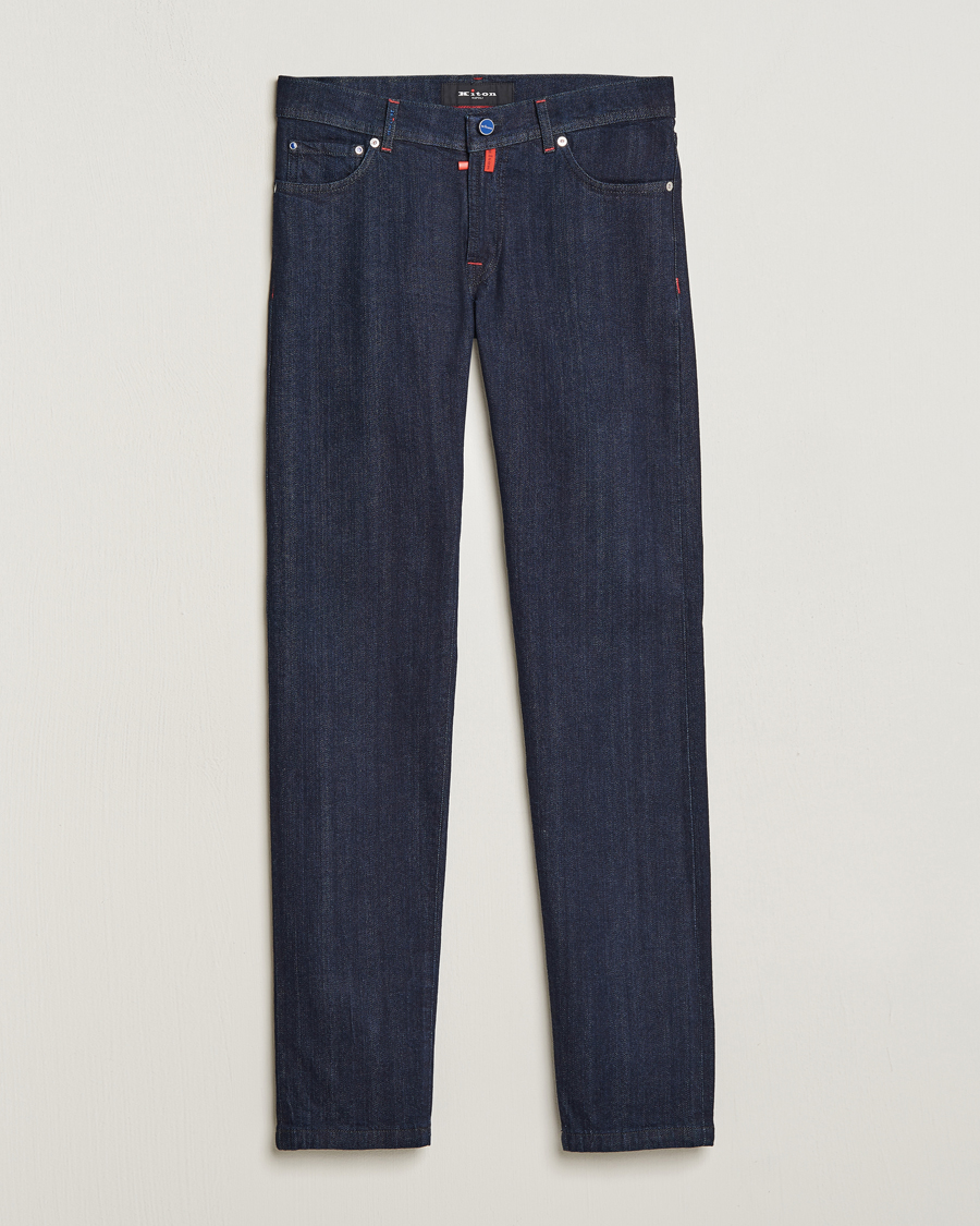 Herr | Jeans | Kiton | Slim Fit Stretch Jeans Dark Blue Wash