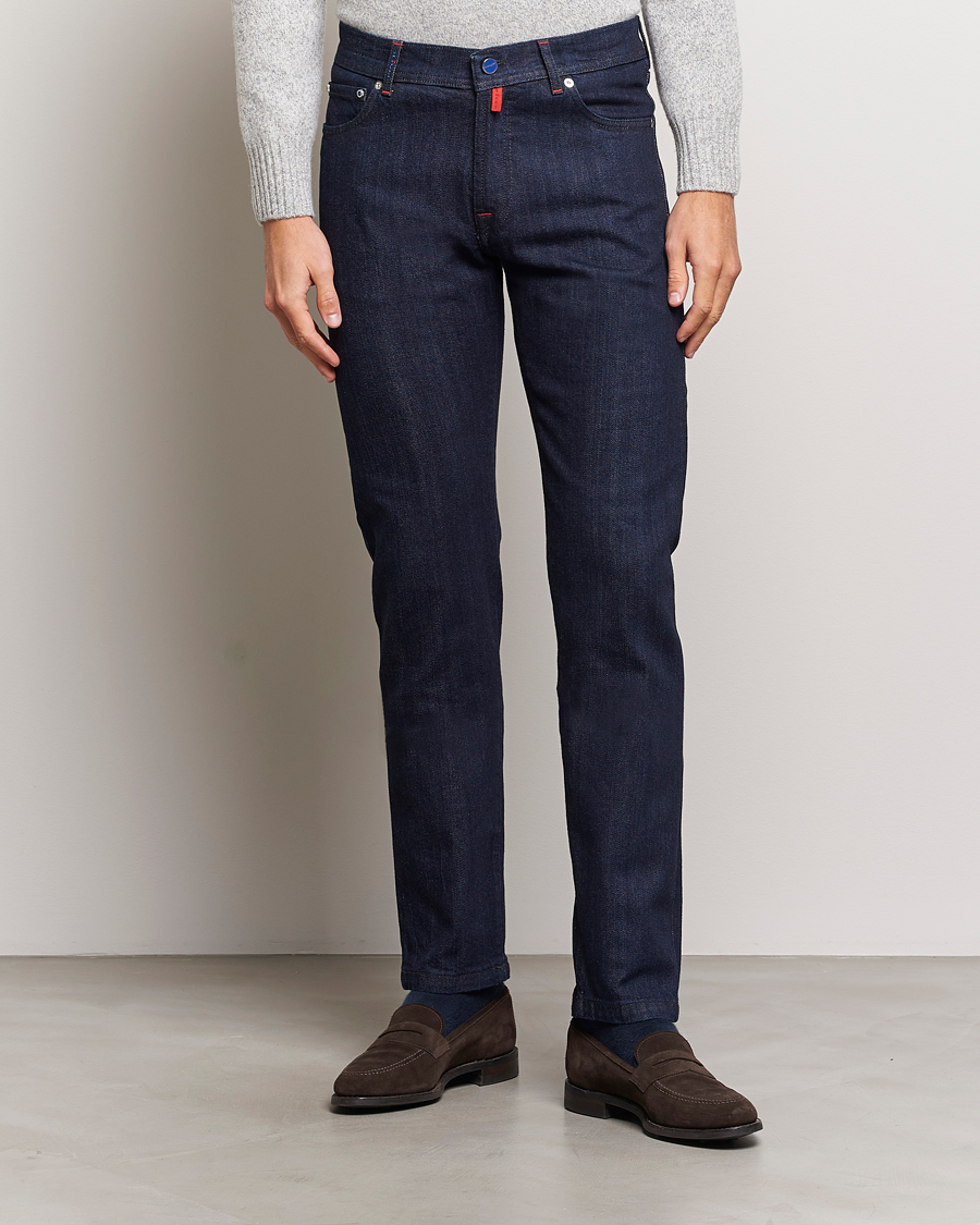 Herr | Jeans | Kiton | Slim Fit Stretch Jeans Dark Blue Wash