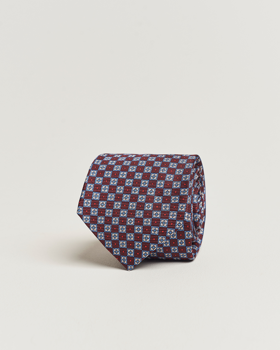 Herr |  | Kiton | Micro Print Silk Tie Burgundy
