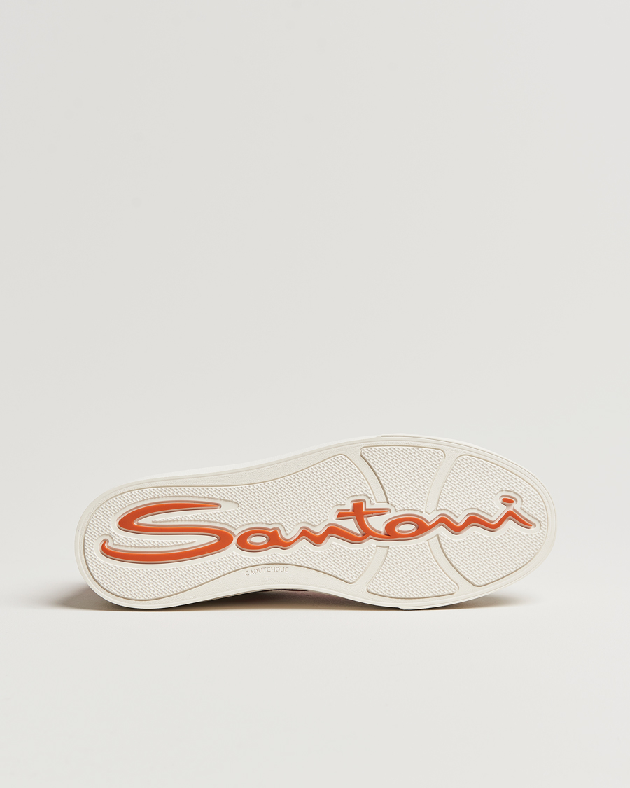 Herr | Santoni Double Buckle Sneakers White/Red | Santoni | Double Buckle Sneakers White/Red