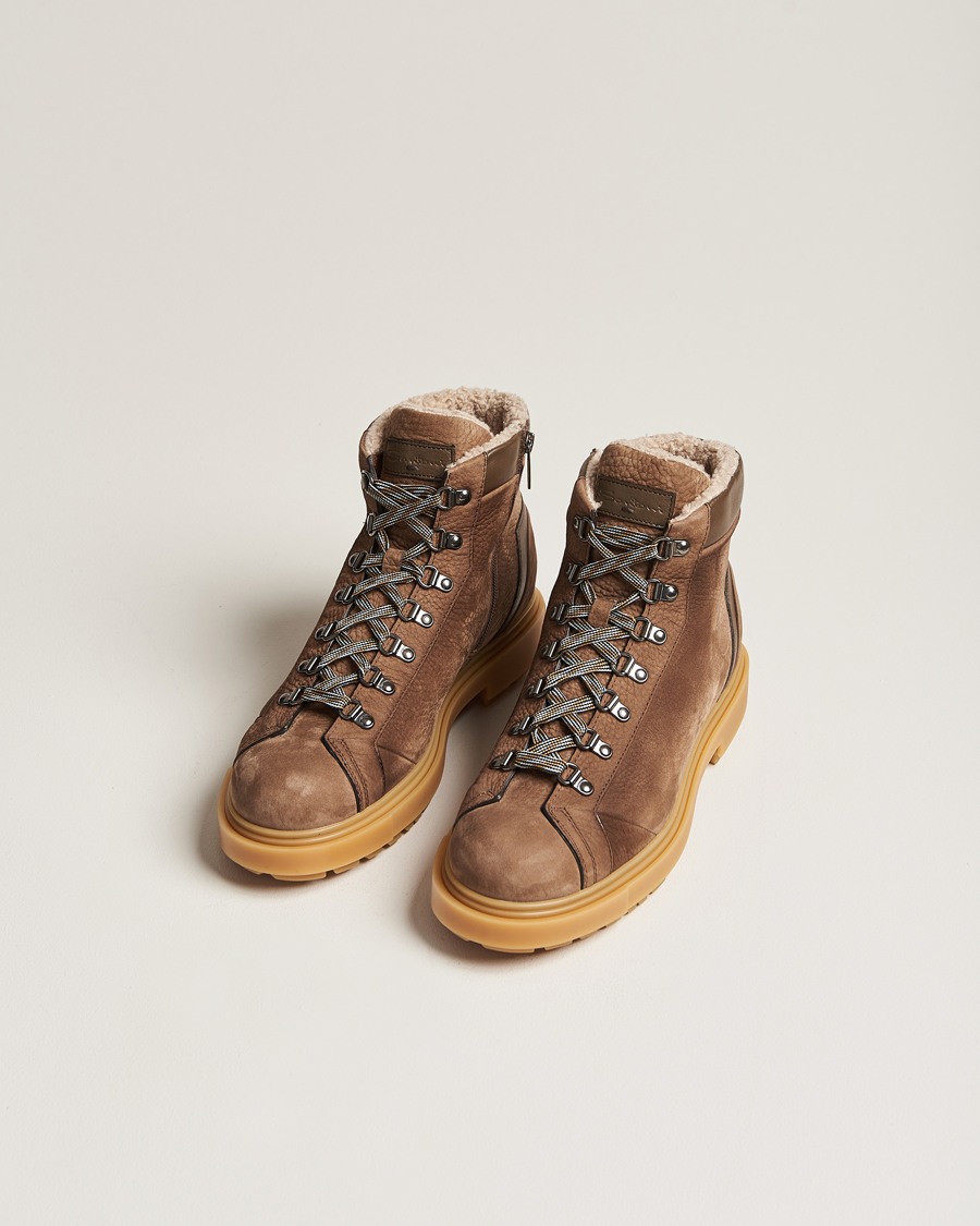 Herr | Santoni St Moritz Winter Boots Brown Nubuck | Santoni | St Moritz Winter Boots Brown Nubuck