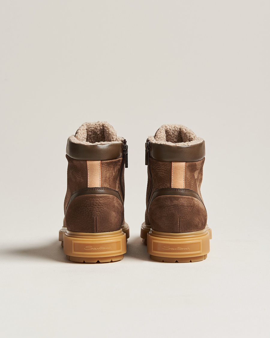 Herr | Santoni St Moritz Winter Boots Brown Nubuck | Santoni | St Moritz Winter Boots Brown Nubuck